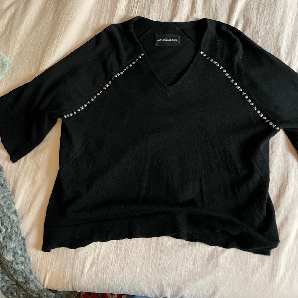 Zadig & Voltaire Deluxe Black Studded Sweater